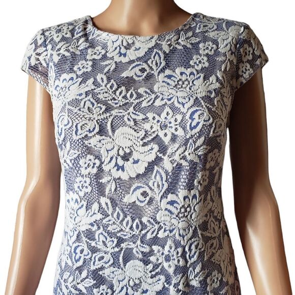 PHOEBE COUTURE Lace Dress Cutout Back Sheath Dress SIZE 6 - Picture 3 of 13